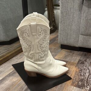 Dolce Vita Cream Cowboy Boots